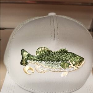 Costa White Cap with Green Fish Embroidery
